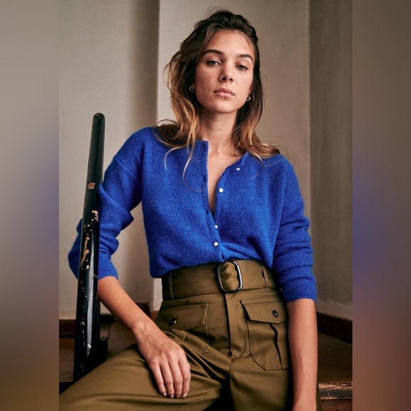 Sezane Sweaters - Sézane Gaspard Cardigan in Electric Blue